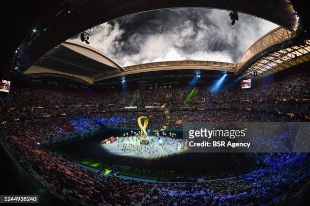 General interior overview during the opening ceremony prior to the Group A - FIFA World Cup Qatar 2022 match between Qatar and Ecuador at Al Bayt...
