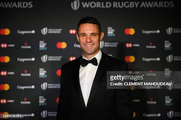 New Zealand rugby player Dan Carter poses on the red carpet prior to the 2022 World Rugby Awards ceremony in Monaco on November 20, 2022.