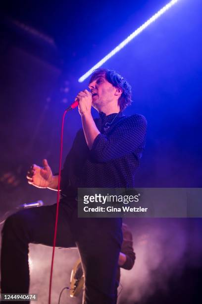 Singer Thomas Mars of Phoenix performs live on stage during a concert at Columbiahalle on November 20, 2022 in Berlin, Germany.