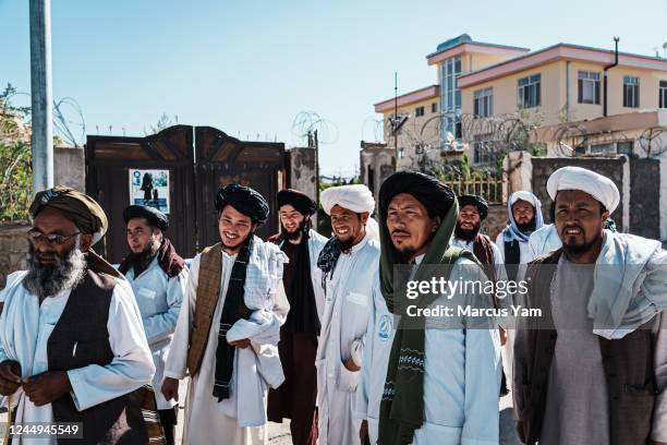 Taliban Morality police gather outside a police station, in Bamyan, Afghanistan, Monday, Sept. 5, 2022. A year after the precipitous fall of the...