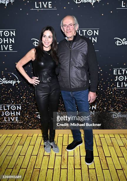 Lisa Loiacono and Christoher Lloyd at Disney+'s Elton John Live: Farewell from Dodger Stadium Yellow Brick Road event held at Dodger Stadium on...