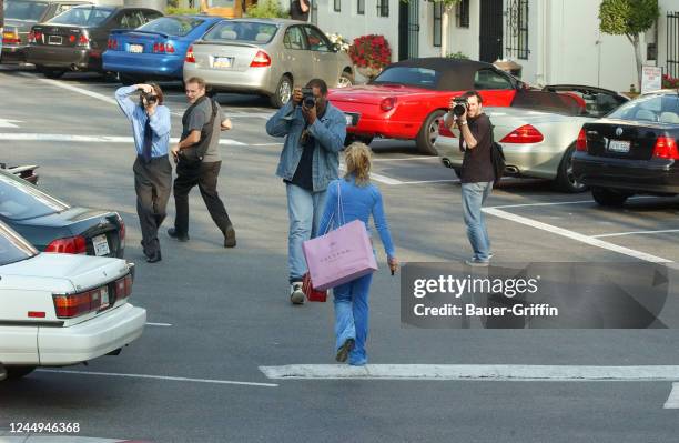 Britney Spears is seen on February 14, 2003 in Los Angeles, California.