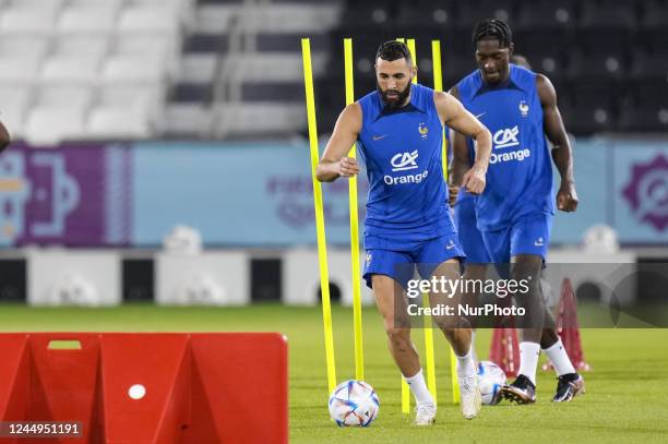 Karim Benzema during offical training France National team at FIFA World Cup Qatar 2022 at 19 November 2022.