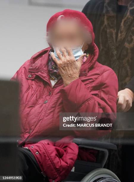 Defendant Irmgard F, a former secretary for the SS commander of the Stutthof concentration camp, waits for the continuation of her trial at court in...