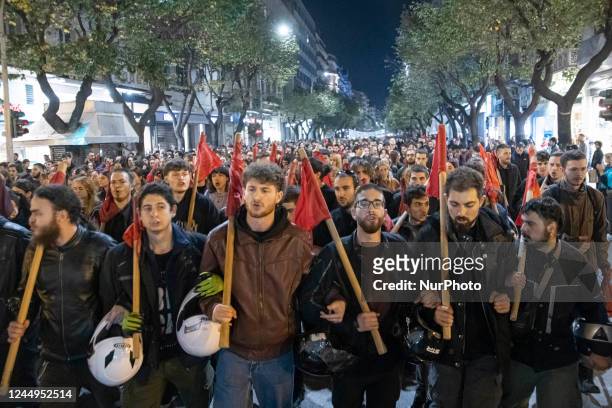 Large scale demonstration on November 17, 2022 to commemorate the Athens Polytechnic University student uprising anniversary against the ruling...