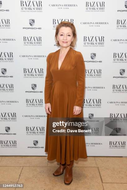 Lesley Manville attends the Harper's Bazaar At Work Summit, in partnership with Carolina Herrera and Porsche, at Kimpton Fitzroy Hotel on November...