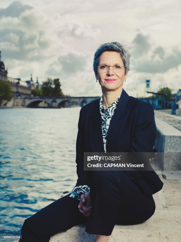 the EELV deputy of Paris Sandrine Rousseau is photographed for Paris ...