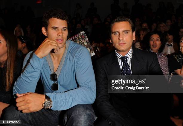 Player Kris Humphries and TV personality Scott Disick attend the Jill Stuart Spring 2012 fashion show during Mercedes-Benz Fashion Week at The Stage...