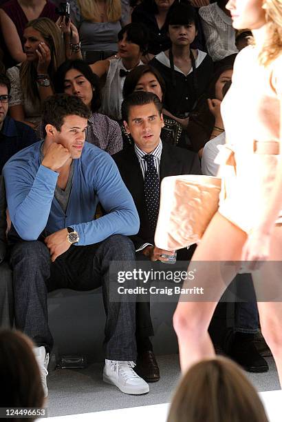 Player Kris Humphries and TV personality Scott Disick attend the Jill Stuart Spring 2012 fashion show during Mercedes-Benz Fashion Week at The Stage...