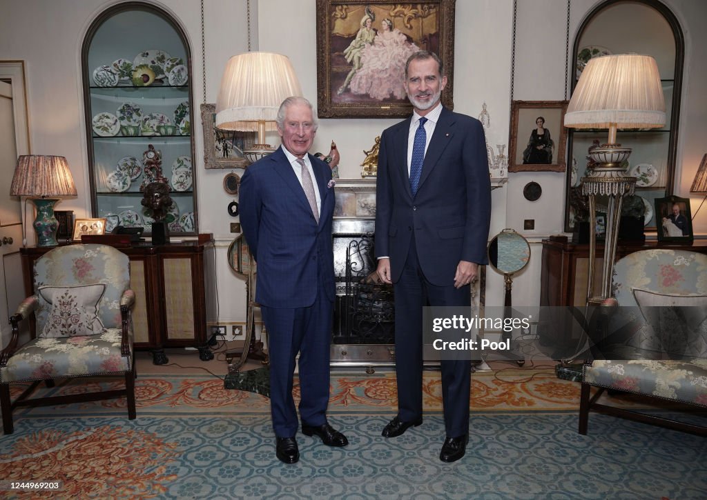 King Charles III Meets With King Felipe VI of Spain