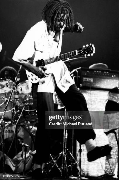 Peter Tosh performs on stage, Palladium, New York, 19th June 1978.