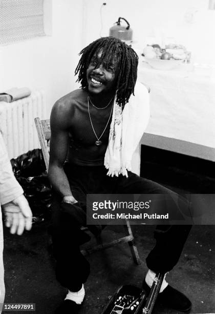 Peter Tosh, backstage, supporting the Rolling Stones, Palladium, New York, 19th June 1978.