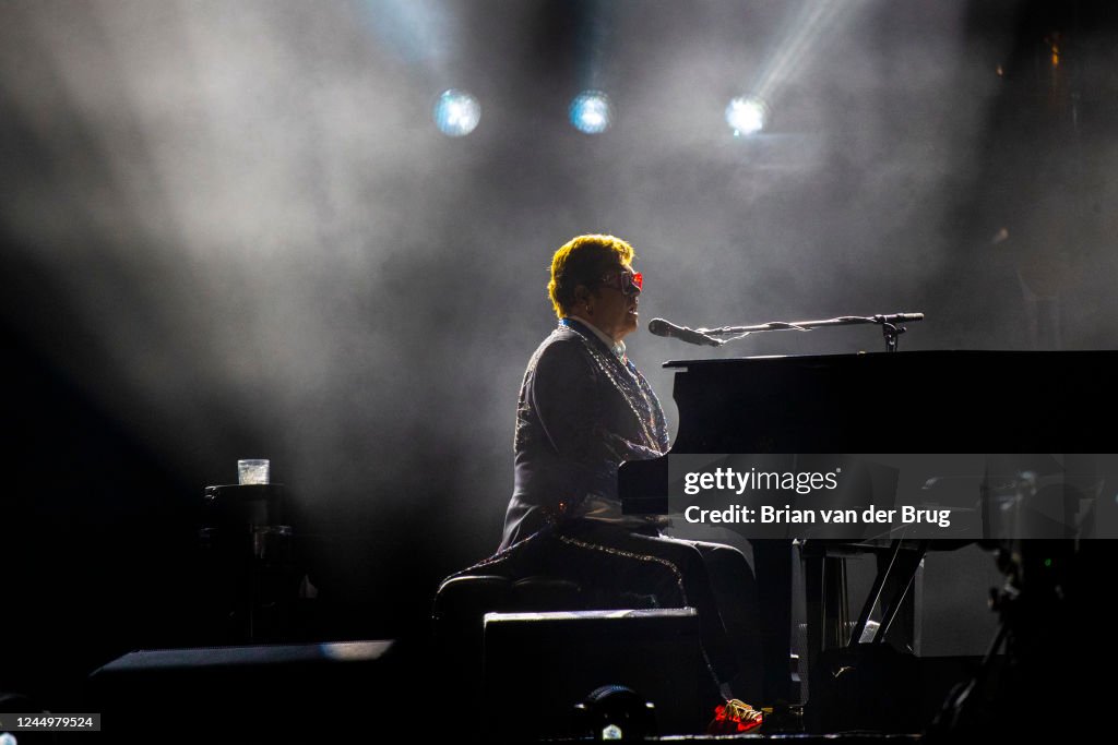 Elton John performs in concert