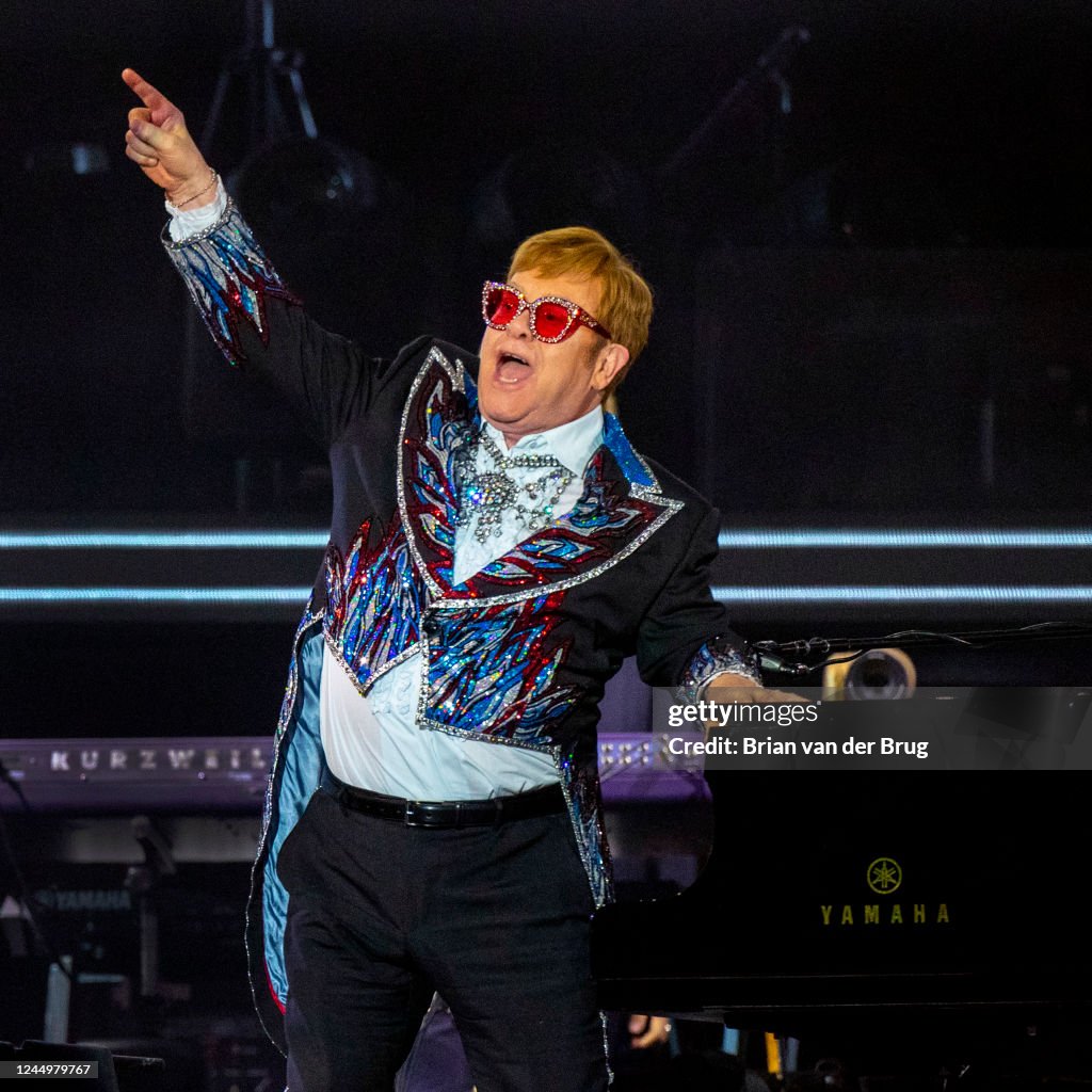 Elton John performs in concert