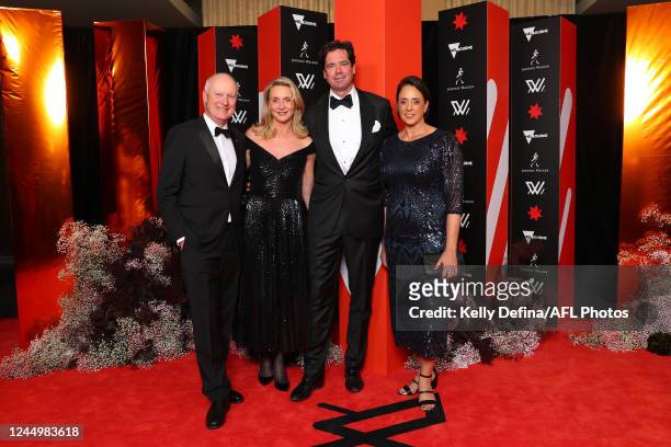 Richard Goyder, Chairman of the AFL, Laura McLachlan, Gillon McLachlan, Chief Executive Officer of the AFL and Nicole Livingstone, AFL Head of...