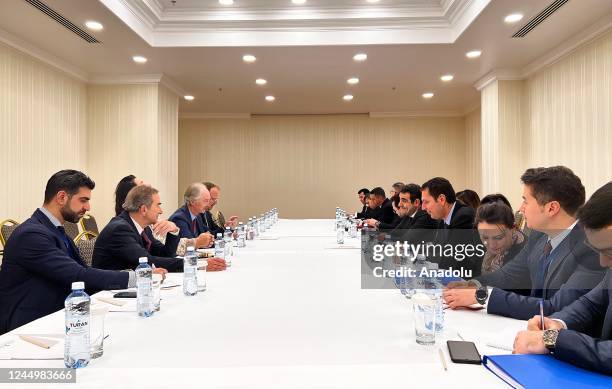 View from session of 19th round of Astana talks on Syria with participation of delegations from guarantor countries of Turkiye, Iran and Russia in...