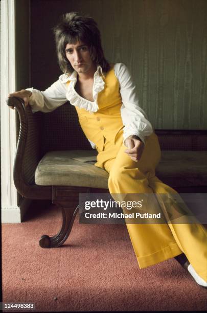 Rod Stewart, portrait, London, 1974.