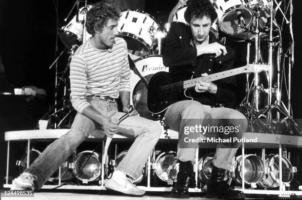 Roger Daltrey and Pete Townshend of The Who performing live on stage, London, February 1981.