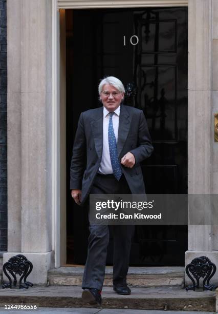 Development and Africa Minister, Andrew Mitchell departs following a cabinet meeting at Downing Street on November 22, 2022 in London, England.