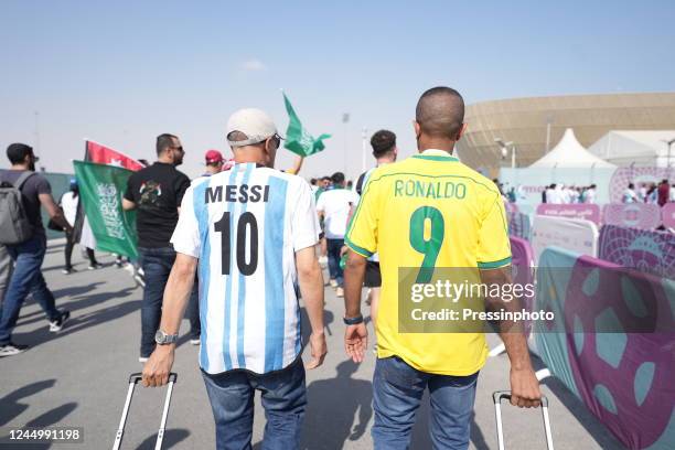 Fans during the Qatar 2022 World Cup match, Group C, between Argentina and Arabia Saudita played at Lusail Stadium on Nov 22, 2022 in Lusail, Qatar.
