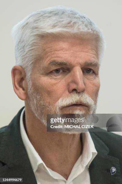 Candidate for the Czech presidential elections, former Chief of the General Staff of the Czech Army Petr Pavel presents his team of advisers during a...