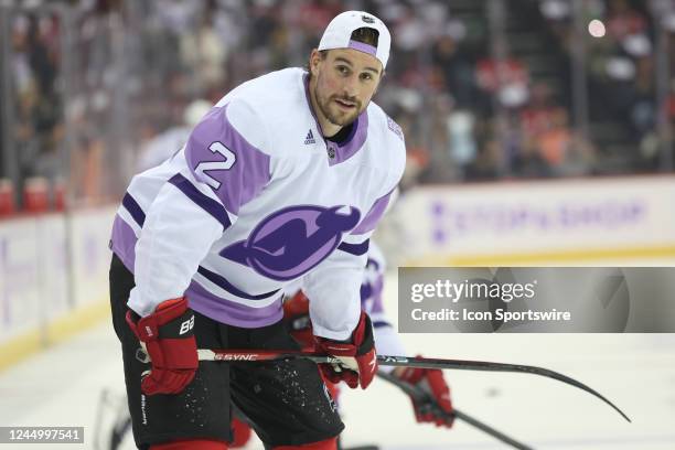 Dallas Stars, Jamie Benn, warm-up worn Hockey Fights Cancer jersey
