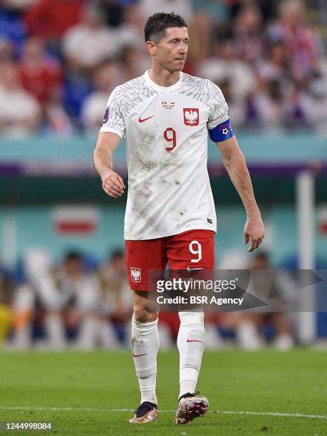 Robert Lewandowski of Poland during the Group C - FIFA World Cup Qatar 2022 match between Mexico and Poland at Stadium 974 on November 22, 2022 in...