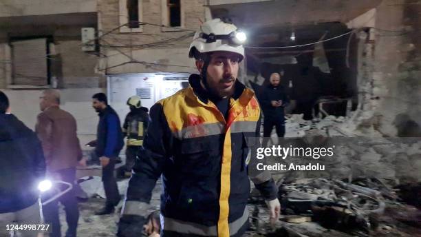 White helmet crews on the scene after a rocket strike of PKK, listed as a terrorist organization by Turkiye, US and EU, and the YPG, which Turkiye...