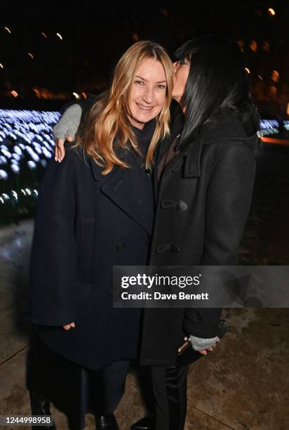 Anya Hindmarch and Claudia Winkleman attend the opening of the 2022 'Ever After Garden', the illuminated garden of remembrance, in support of the...