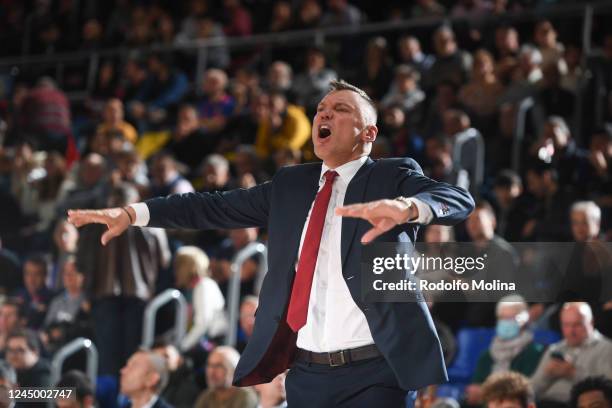 Sarunas Jasikevicius, Head Coach of FC Barcelona in action during the 2022/2023 Turkish Airlines EuroLeague Regular Season Round 9 match between FC...