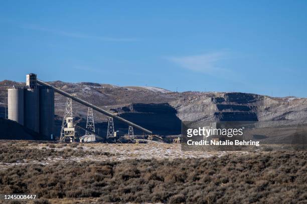 Coal mine operated by Westmoreland Coal is seen November 22, 2022 in Kemmerer, Wyoming. The coal from the mine is used to run the nearby Naughton...