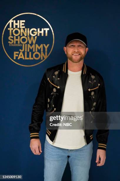 Episode 1751 -- Pictured: Musical guest Cole Swindell poses backstage on Tuesday, November 22, 2022 --