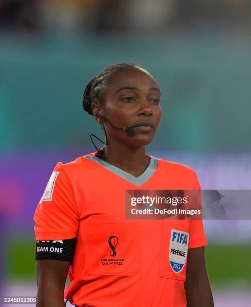 Salima Mukansanga of Rwanda first African female referee to officiate at the FIFA World Cup in 92 years during the FIFA World Cup Qatar 2022 Group D...