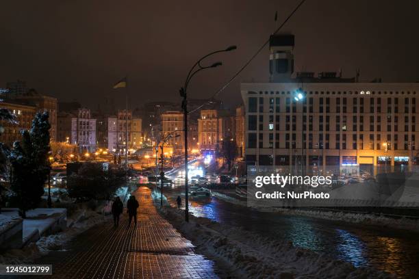 General view of the Independence Square in center of Kyiv, Ukraine, November, 2022