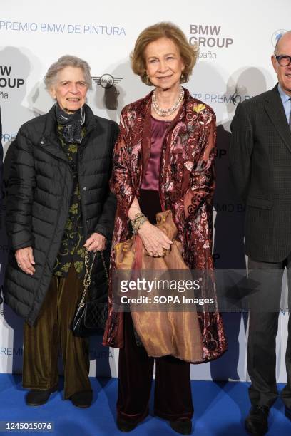 Princess Irene of Greece and Denmark and Queen Sofia of Spain attend BMW Painting Awards at the Real theater in Madrid.