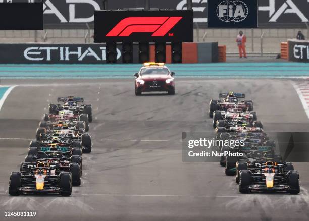 Starting grid during the Formula 1 Abu Dhabi Grand Prix at Yas Marina Circuit in Abu Dhabi, United Arab Emirates on November 20, 2022.