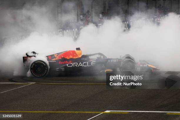 Max Verstappen of Red Bull Racing after the Formula 1 Abu Dhabi Grand Prix at Yas Marina Circuit in Abu Dhabi, United Arab Emirates on November 20,...