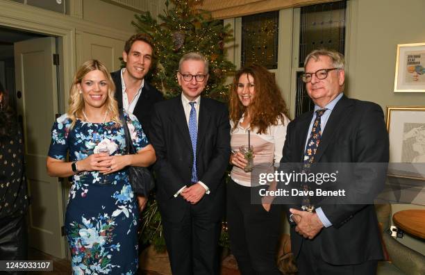 Miriam Cates, Freddie Sayers, Michael Gove, guest and Dominic Lawson attend the launch of UnHerd's new club on November 23, 2022 in London, England.