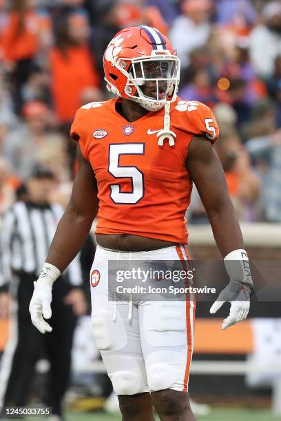 Clemson Tigers defensive end K.J. Henry during a college football game between the Miami Hurricanes and the Clemson Tigers on November 19 at Clemson...