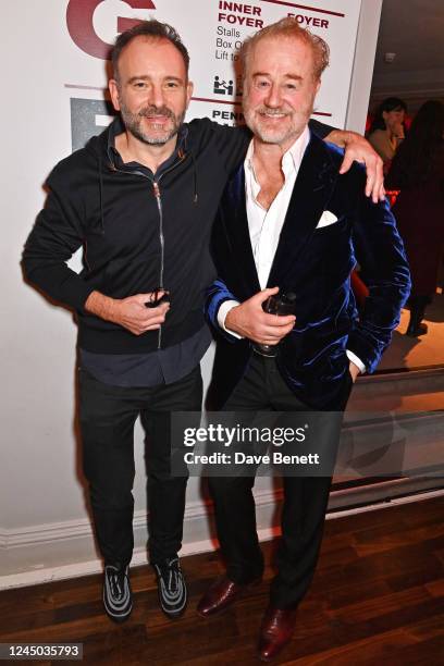 Matthew Warchus and Owen Teale attend the press night after party for "A Christmas Carol" at The Old Vic Theatre on November 23, 2022 in London,...