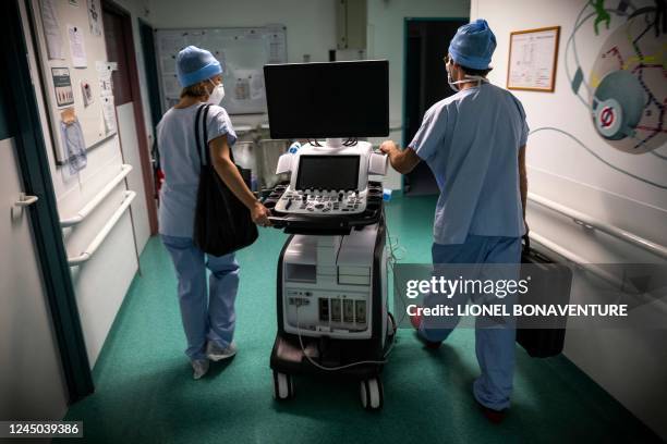 Biomedical engineer Carolina Bonilla and head of the pediatric cardiology department Clement Karsenty bring a miniature specialised probe to the...