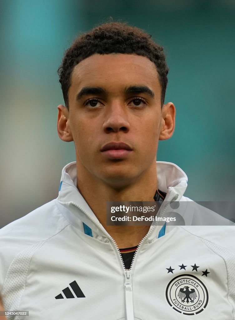 Jamal Rata Jamal Musiala looks on during the FIFA World Cup Qatar 2022 Group E ...