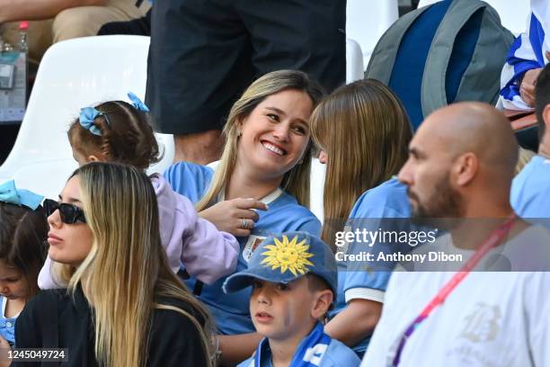 Jocelyn BURGARDT wife of Edinson CAVANI of Uruguay before the FIFA World Cup 2022, Group h match between Uruguay and South Korea on November 24, 2022...