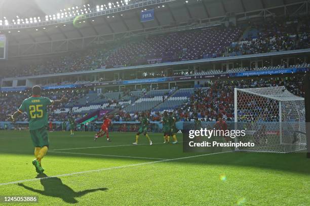 Jogadores da Suíça, comemoram o gol de Breel Embolo during the Qatar 2022 World Cup match, Group G, between Switzerland and Cameroon played at Al...