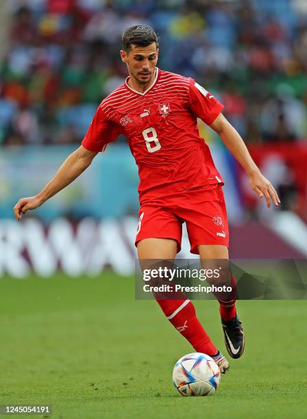 Remo Freuler da Suíça during the Qatar 2022 World Cup match, Group G, between Switzerland and Cameroon played at Al Janoub Stadium on Nov 24, 2022 in...