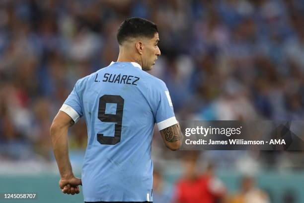 Luis Suarez of Uruguay during the FIFA World Cup Qatar 2022 Group H match between Uruguay and Korea Republic at Education City Stadium on November...