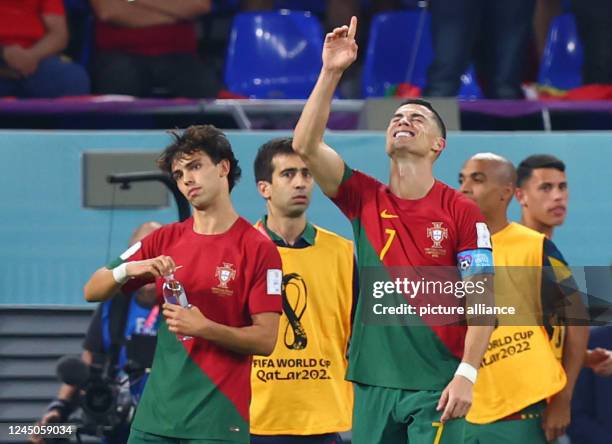 November 2022, Qatar, Doha: Soccer: World Cup, Brazil - Serbia, Preliminary Round, Group G, Matchday 1, Lusail Iconic Stadium, Cristiano Ronaldo of...