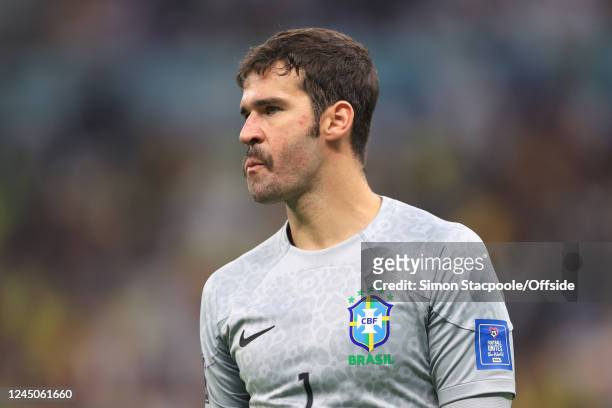 Brazil goalkeeper Alisson Becker during the FIFA World Cup Qatar 2022 Group G match between Brazil and Serbia at Lusail Stadium on November 24, 2022...
