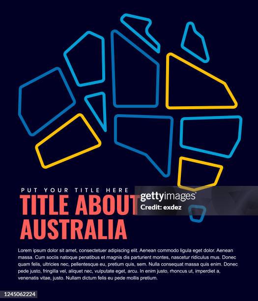 australia map on page design - melbourne stock illustrations