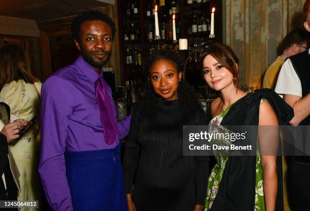 Omari Douglas, Charlene Prempeh and Jenna Coleman attend the launch dinner for A Magazine curated by Erdem, in partnership with MatchesFashion at...